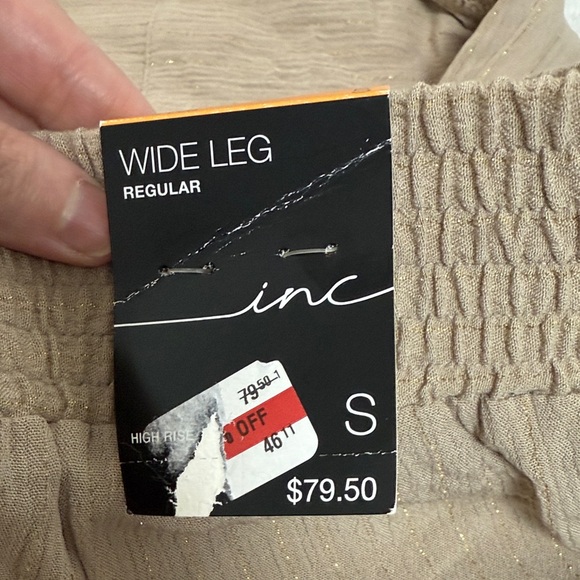 INC International Concepts Beige Wide-Leg Pants - Picture 2 of 3